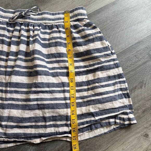 GAP Skirt Blue White Stripe Pockets Linen Cotton Lined Large - Picture 8 of 9
